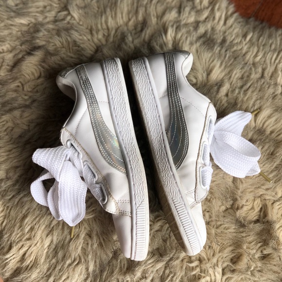 White leather PUMA Basket sneakers with bow laces - Picture 4 of 8